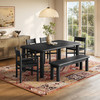 Alvia 6-Piece Oak Wood Dining Table and Seating Set by Modway / EEI-7715