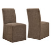 Aster Slub Weave Fabric Slipcovered Dining Chairs Set of 2 by Modway / EEI-7762