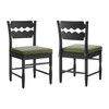 Jax Oak Wood Dining Chair With Wavy Razor Back and Cushion Set of 2 by Modway / EEI-7798