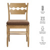 Jax Oak Wood Dining Chair With Wavy Razor Back and Cushion Set of 2 by Modway / EEI-7798