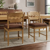 Jax Oak Wood Dining Chair With Wavy Razor Back and Cushion Set of 2 by Modway / EEI-7798