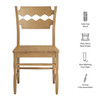 Jax Oak Wood Dining Chair With Wavy Razor Back Set of 2 by Modway / EEI-7799