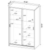 Noble 2-door Bedroom Wardrobe Storage Cabinet Armoire Latte / CS-950441LOK