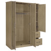 Canova 3-door Bedroom Wardrobe Storage Cabinet Armoire Latte / CS-950445