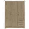 Canova 3-door Bedroom Wardrobe Storage Cabinet Armoire Latte / CS-950445