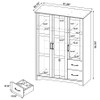 Canova 3-door Bedroom Wardrobe Storage Cabinet Armoire Latte / CS-950445