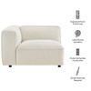 Auren Lattice Bouclé Upholstered Modular Left-Facing Arm Chair by Modway / EEI-7675