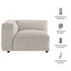 Auren Lattice Bouclé Upholstered Modular Left-Facing Arm Chair by Modway / EEI-7675