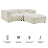 Auren 3 Piece Lattice Bouclé Upholstered Modular Loveseat with Ottoman by Modway / EEI-7719