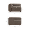 Auren 3 Piece Lattice Bouclé Upholstered Modular Loveseat with Ottoman by Modway / EEI-7719