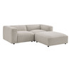 Auren 3 Piece Lattice Bouclé Upholstered Modular Loveseat with Ottoman by Modway / EEI-7719