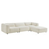 Auren 4 Piece Lattice Bouclé Upholstered Modular Sofa with Ottoman by Modway / EEI-7721