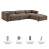 Auren 4 Piece Lattice Bouclé Upholstered Modular Sofa with Ottoman by Modway / EEI-7721