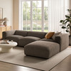 Auren 4 Piece Lattice Bouclé Upholstered Modular Sofa with Ottoman by Modway / EEI-7721