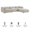 Auren 4 Piece Lattice Bouclé Upholstered Modular Sofa with Ottoman by Modway / EEI-7721
