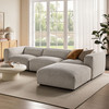 Auren 4 Piece Lattice Bouclé Upholstered Modular Sofa with Ottoman by Modway / EEI-7721
