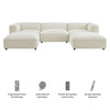 Auren 5 Piece Lattice Bouclé Upholstered Modular Sectional by Modway / EEI-7722