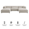 Auren 5 Piece Lattice Bouclé Upholstered Modular Sectional by Modway / EEI-7722