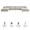 Auren 6 Piece Lattice Bouclé Upholstered Modular Sectional by Modway / EEI-7723
