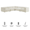 Auren 5 Piece Lattice Bouclé Upholstered Modular Corner Sectional by Modway / EEI-7724