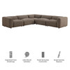 Auren 5 Piece Lattice Bouclé Upholstered Modular Corner Sectional by Modway / EEI-7724