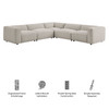 Auren 5 Piece Lattice Bouclé Upholstered Modular Corner Sectional by Modway / EEI-7724