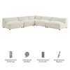 Auren 5 Piece Lattice Bouclé Upholstered Modular Corner Sectional by Modway / EEI-7725