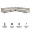 Auren 5 Piece Lattice Bouclé Upholstered Modular Corner Sectional by Modway / EEI-7725