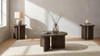 Aragon 3-Piece Round Coffee and End Table Set Dark Rustic Mango / CS-706658-S3