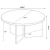 Aragon 3-Piece Round Coffee and End Table Set Dark Rustic Mango / CS-706658-S3