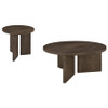 Aragon 2-Piece Round Coffee and End Table Set Dark Rustic Mango / CS-706658-S2