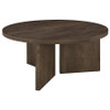 Aragon 2-Piece Round Coffee and End Table Set Dark Rustic Mango / CS-706658-S2