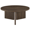 Aragon 2-Piece Round Coffee and End Table Set Dark Rustic Mango / CS-706658-S2