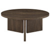 Aragon 2-Piece Round Coffee and End Table Set Dark Rustic Mango / CS-706658-S2