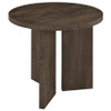 Aragon Round Panel Base End Table Dark Rustic Mango / CS-706657