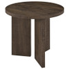 Aragon Round Panel Base End Table Dark Rustic Mango / CS-706657