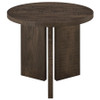 Aragon Round Panel Base End Table Dark Rustic Mango / CS-706657