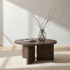 Aragon Round Panel Base Coffee Table Dark Rustic Mango / CS-706658