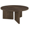Aragon Round Panel Base Coffee Table Dark Rustic Mango / CS-706658