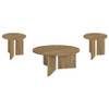 Aragon 3-Piece Round Coffee and End Table Set Mango / CS-706668-S3