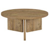 Aragon 3-Piece Round Coffee and End Table Set Mango / CS-706668-S3