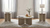 Aragon 3-Piece Round Coffee and End Table Set Latte / CS-706678-S3