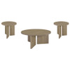 Aragon 3-Piece Round Coffee and End Table Set Latte / CS-706678-S3