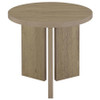 Aragon 3-Piece Round Coffee and End Table Set Latte / CS-706678-S3