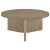 Aragon 3-Piece Round Coffee and End Table Set Latte / CS-706678-S3