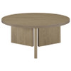 Aragon 3-Piece Round Coffee and End Table Set Latte / CS-706678-S3