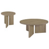 Aragon 2-Piece Round Coffee and End Table Set Latte / CS-706678-S2