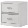Viana Contemporary 2-Drawer Nightstand with Chrome Pulls White High Gloss / CS-225212