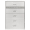 Viana 5-Drawer Chest of Drawers with Chrome Pulls White High Gloss / CS-225215