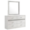 Viana 6-Drawer Bedroom Dresser with Beveled Mirror White High Gloss / CS-225213M